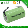 Rechargeable NI-MH 2/3A 900mAh 1.2V Battery With Soldering Tab